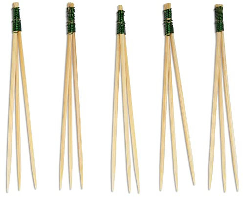 Bamboomn Marque – 8,9 cm décoratifs en bambou Trident Picks ou 14 cm Trident Fourchette de fruits – 100/300/1000 pièces 3.5 Trident Pick - Green