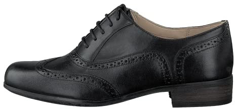 Clarks Damen Hamble Oak Derby, Schwarzes Leder, 36 EU