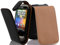 Cadorabo Hülle für HTC Wildfire S in KAVIAR SCHWARZ - Handyhülle im Flip Design aus glattem Kunstleder - Case Cover Schutzhülle Etui Tasche Book Klapp Style