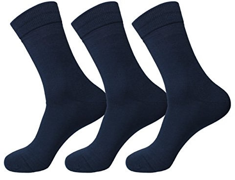 Jasmine Silk 3 paires Supersoft Homme 100% bambou Chaussettes thermique - navy