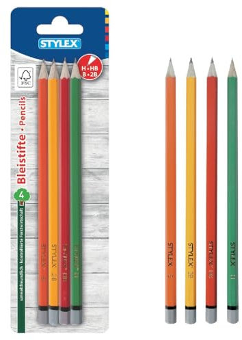 Stylex 26015 Bleistift ohne Radiergummi, 4 Stück