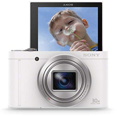 Sony DSCWX500 Digital Compact High Zoom Travel Camera with 180 Degrees Tiltable LCD Screen (18.2 MP, 30 x Optical Zoom, Wi-Fi, NFC) - White