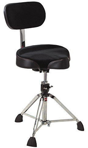 Gibraltar Schlagzeughocker, Drumhocker 9000 Series Motorcycle Saddle Pro Series, 9608M (Durchmesser: 32cm, Cordura-Material, Super Lock, Drehspindel zur Höhenverstellung, 'Super Foot' Gummifüße)