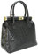 Belli The Bag italienische Leder Henkeltasche Handtasche Damen Ledertasche Umhängetasche in schwarz kroko - 29x24x16 cm (B x H x T)