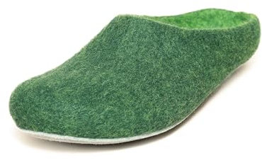 Magicfelt Filz-Hausschuh AP 701 aus reiner Merino-Wolle | Pantoffeln für Damen & Herren Dark Green, 46