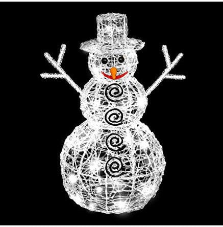 Déco Lumineuse Bonhomme de Neige en 3D 100 LED Blanc H 60 cm - Feeric Christmas
