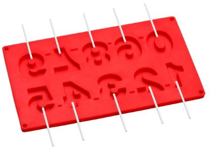 Premier Housewares Silicone Mould Set Red Cake Pop Tray for Baking Starfish Shape Silicone Case for 10 with 20 Sticks 1 x 29 x 17