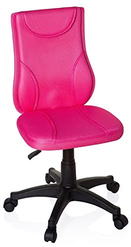 hjh OFFICE 670410 Kinderdrehstuhl KIDDY Base Netzstoff Pink Kinder Schreibtischstuhl Kinderstuhl höhenverstellbar