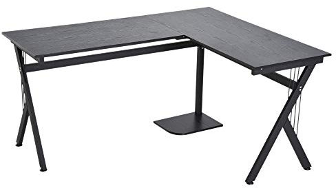 HOMCOM Scrivania Angolare per Computer scrivania da ufficio Tavolo PC in legno nero