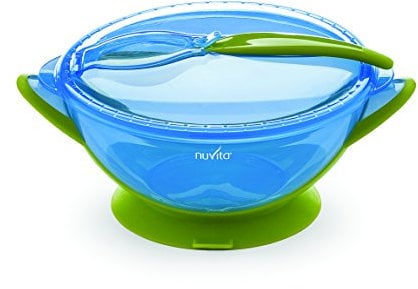 Nuvita 1421 Ciotola con Coperchio e Cucchiaio, Blu