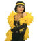 Amakando Federboa gelb Federschal lang 1,80 m Charleston Feder Boa 20er Jahre Fasching Federstola Mafia Flapper Gatsby Rio Karneval Schal Samba Party Damenschal Travestie Drag Queen Stola