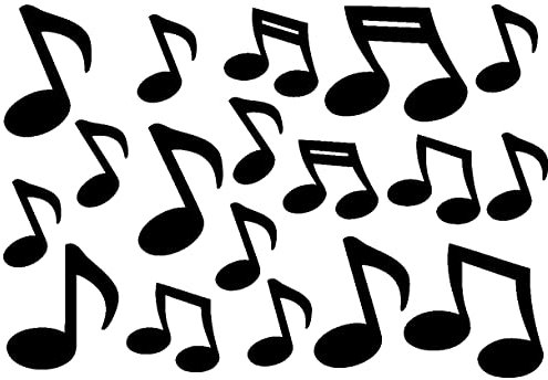 Samunshi® Musiknoten Wandtattoo Musik 18 Stück 12xca.5cm-6xca.7,5cm schwarz