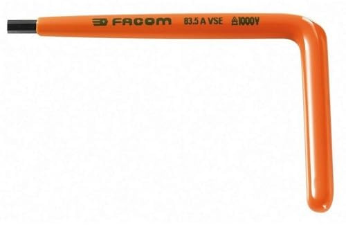 FACOM 83.6AVSE Hexagonal Allen Wrench, 90 g, Bent, SW 6, Length 125 mm, 1000 Volt, Pack of 1