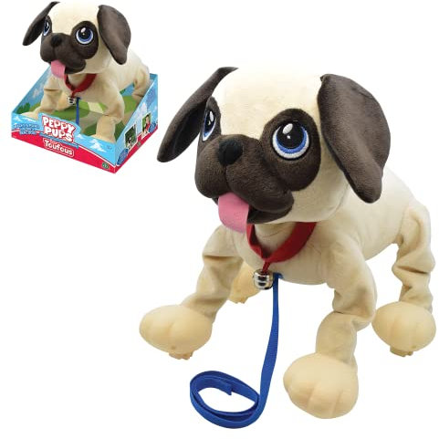Peppy Puppies - Plüschmops, der an der Leine läuft