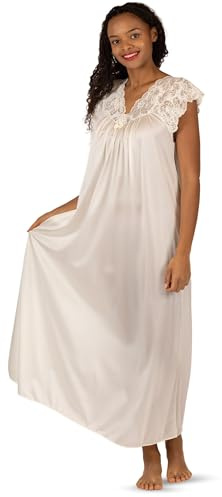 Shadowline Langes Damen-Nachthemd aus Spitze, 134,6 cm Länge, Elegante Nachtwäsche