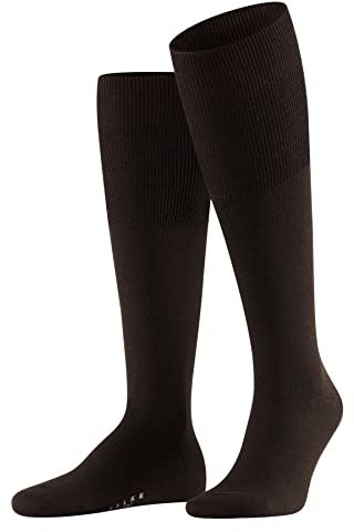 FALKE Herren Kniestrümpfe Airport M Kh Wolle Baumwolle lang einfarbig 1 Paar, Braun Brown 5930, 43-44