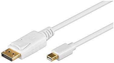 Goobay 52858 Mini DisplayPort Adapter Cable 1.2, Gold-plated, White, 1 m Cable Length