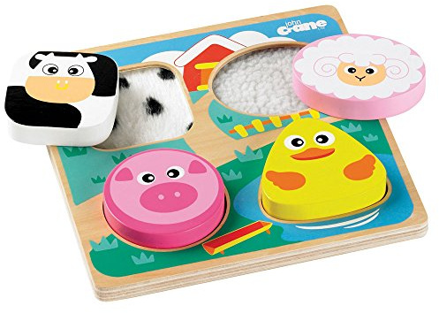 Tidlo Wooden Touch & Feel Puzzle, Farm Theme | Classic Wooden Toy, Develops Dexterity & Problem Solving, Educational Gift for Kids