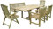 SAM 6tlg. Gartengruppe Kuba, Teak-Holz Gartenmöbel, 1 x Ausziehtisch Kuba + 1 x 3er Sitzbank Caracas + 2 x Hochlehner Aruba + 2 x Sessel Caracas
