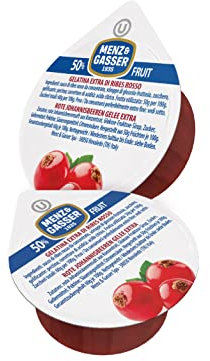 Menz&Gasser Gelatina Extra di Ribes Rossi Monodose Premium Quality, con Frutta, 100% Made in Italy, 100 Porzioni x 25 g