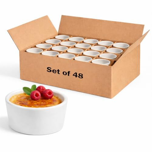 CAC China RKF-2-P 2-Ounce Super Porcelain Round Ramekin, 2-1/4 by 2-1/4-Inch, White, Box of 48
