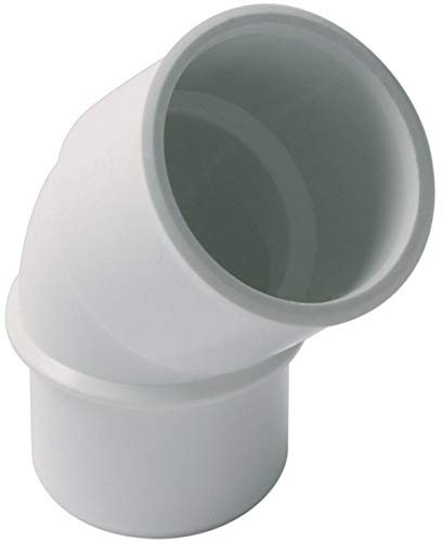 coude pvc - mâle / femelle - 45 degrés - diamètre 40 mm - nicoll ch4b - blanc