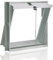 Anta di ventilazione in lamiera d'acciaio bianca (417x435x90 mm) per 4 blocchi di vetro (19x19x8 cm) - con meccanismo di trazione