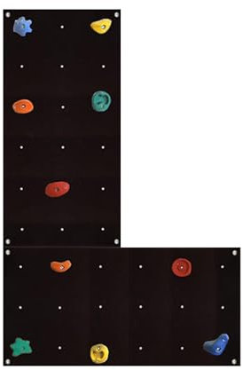 Gartenpirat Kletterwand Outdoor OW2 1,37 m² mit Zwei Wandplatten 117 x 58,5 cm 10 bunten Klettersteinen und Montagematerial für Kinder und Erwachsene