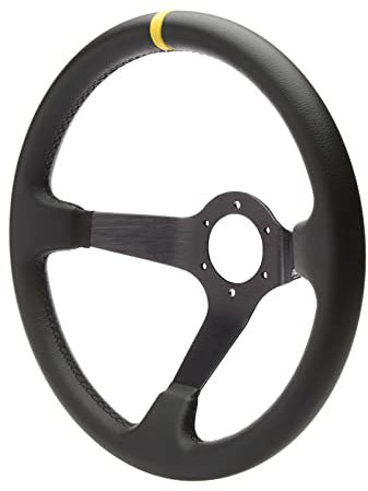 Simoni Racing Car/350P Sportlenkrad A Kelch aus Leder, Schwarz/Gelb