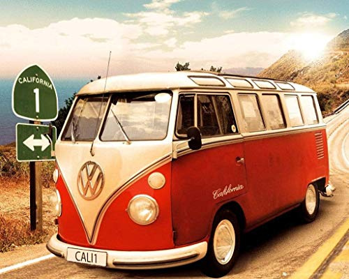 GB Eye 40 x 50 cm Route One VW Camper Mini-Poster, mehrfarbig