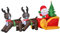 HOMCOM LED Figur Motiv Weihnachtsmann mit Schlitten und Rentieren Schneemann Weihnachten aufblasbar Weihnachtsdeko beleuchtet Garten, L230 x B60 x H120 cm, IP 44, warm weiß