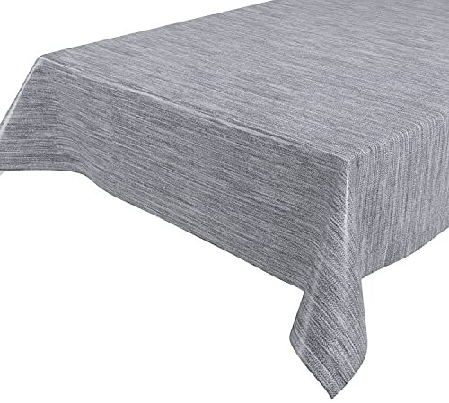 BEAUTEX Wachstuch Tischdecke Meterware abwischbar, Reliefdruck Georginias Grau, Größe wählbar (100x140 cm)