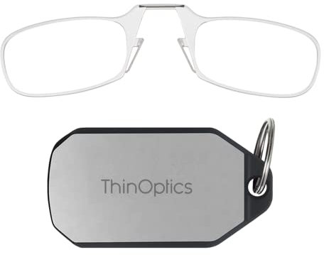 ThinOptics 2.50 Lesebrille Mit Transparenter Gestell Und Schlüsselanhänger-etui - Lesebrillen +2.5 Mit Kompaktem, Faltbarem Rahmen Und Flex-fit-technologie