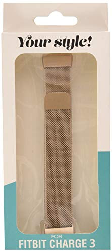 Peter Jäckel Armband für Fitbit Charge 3 Edelstahl Milanaise Champagner Gold