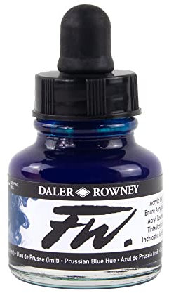 Daler - Rowney FW 29.5ml Art Bouteille d'encre acrylique - Prussian Bleu teinte