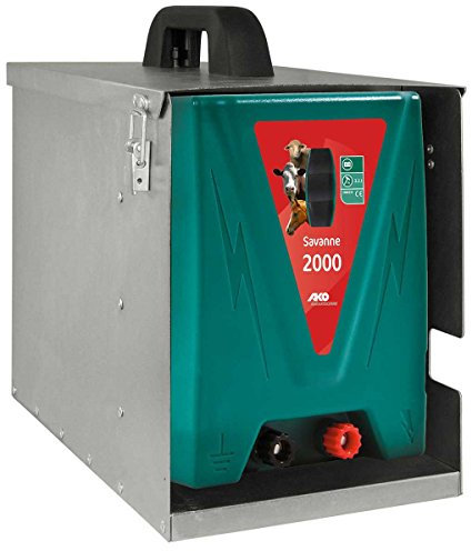 AKO Savanne 2000, Weidezaungerät Expert, 12 V Akkugerät, Input Joule: 3.20 J, max. Spannung: 9.600 V, für Zäune bis: 20 km, 5 Jahre Garantie, Made in Germany