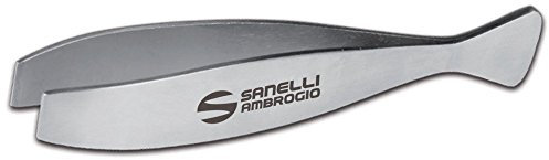 Professional Cooking - Pinza a spina di pesce in acciaio INOX 18/10, colore: Argento