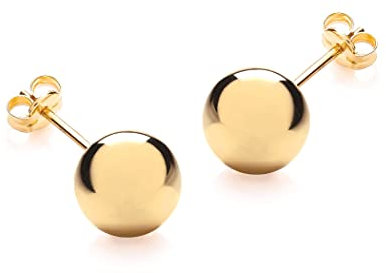 CARISSIMA Women's 9 ct Yellow Gold 10 mm Ball Polished Stud Earrings