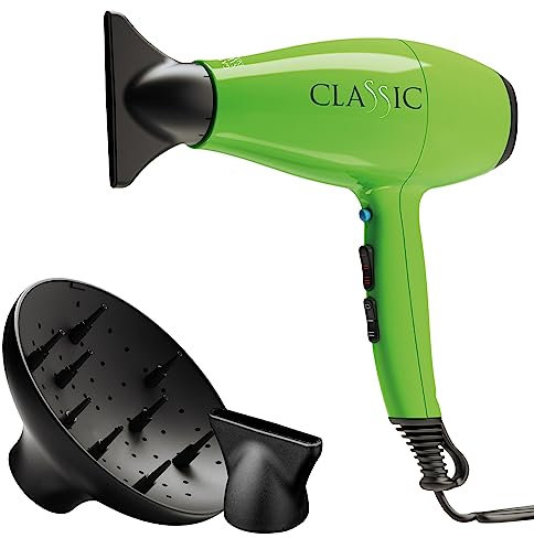 Gama Italy Professional Asciugacapelli Professionale - Motore Italiano AC a Lunga Durata – 2200 W – Design Elegante e Ergonomico - Made in Italy (Verde)