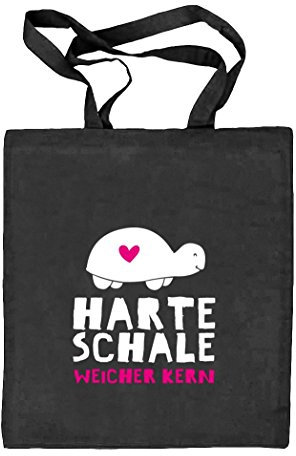 Shirtstreet24, Harte Schale weicher Kern, Natur Stoffbeutel Jute Tasche (ONE SIZE), Größe: onesize,schwarz natur
