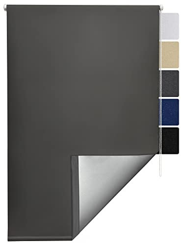 Sol Royal Tenda a Rullo Termica Isolante e Oscurante SolReflect T42-70x220 cm - Ganci per Telaio Inclusi - Antracite