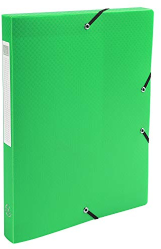 Exacompta - Ref 59613E - Exabox PP Filing Box - 250 x 330mm in Size, Suitable for A4 Documents, 25mm Spine, Opaque Polypropylene, Spine Label - Light Green
