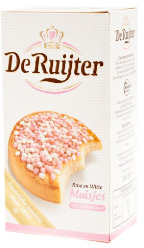De Ruijter rosa-weiße Streusel, Flocken / Rose en Witte Muisjes