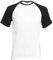 Fruit of the Loom - Kontrast T-Shirt 'Baseball T' Farbe White/Black Größe Large