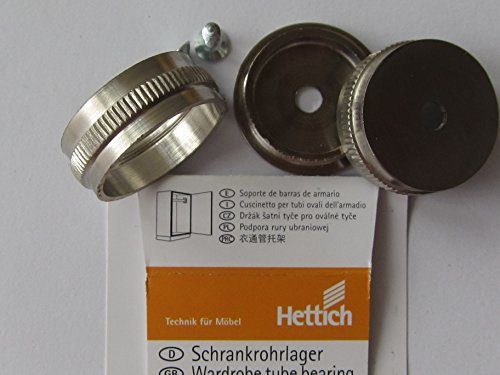 Hettich Schrankrohrlager, Edelstahl, für ø 25 mm Rohre, verdeckte Verschraubung, edel. Artikelnummer 9120563
