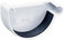 INEFA Testata per grondaia, semicircolare, in PVC 100mm, destra, bianco accessori per grondaie pvc, montaggio facile a innesto, Made in Germany