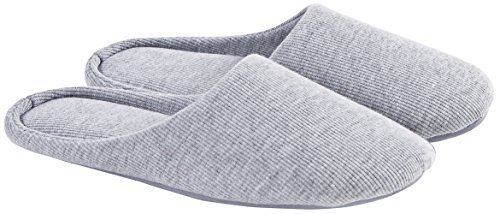 ofoot Pantofole da Donna, Scarpe Antiscivolo in Cotone Lavabile con Memory Foam(Grigio,EU 40-41)