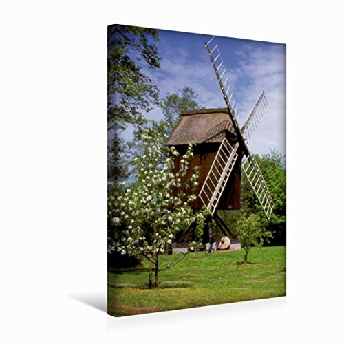 Premium Textil-Leinwand 30 x 45 cm Hoch-Format Bockwindmühle bei Stade | Wandbild, HD-Bild auf Keilrahmen, Fertigbild auf hochwertigem Vlies, Leinwanddruck von Lothar Reupert