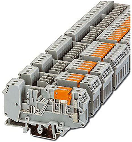 PHOENIX CONTACT URELG 3-PMTK Grundanschlussblock mit Testanschluss mit Endabdeckung für NS 32 und NS 35/7.5 DIN-Schiene, ST-REL-, ST-OV- und ST-OE-Stecker, 3-Positionen, 10 Stück