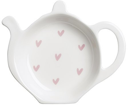 Sophie Allport - Pink Hearts Tea Bag Tidy, Fine Bone China, Gift Box, Dishwasher Safe
